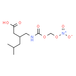 ChemSpider 2D Image | 5-Methyl-3-[({[(nitrooxy)methoxy]carbonyl}amino)methyl]hexanoic acid | C10H18N2O7