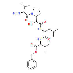 ChemSpider 2D Image | Benzyl N-{(2S)-2-hydroxy-2-[(2S)-1-(L-valyl)-2-pyrrolidinyl]acetyl}-D-leucyl-L-valinate | C29H46N4O6