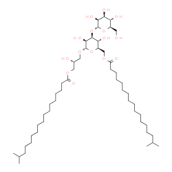 ChemSpider 2D Image | (2R)-2-Hydroxy-3-{[3-O-(alpha-D-mannopyranosyl)-6-O-(16-methylheptadecanoyl)-alpha-D-mannopyranosyl]oxy}propyl 16-methylheptadecanoate | C51H96O15