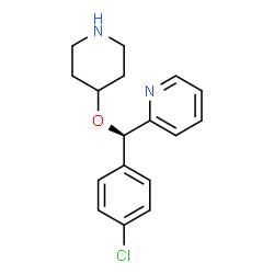 ChemSpider 2D Image | 2-[(R)-(4-Chlorophenyl)(4-piperidinyloxy)methyl]pyridine | C17H19ClN2O