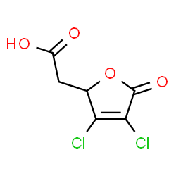 ChemSpider 2D Image | (3,4-Dichloro-5-oxo-2,5-dihydro-2-furanyl)acetic acid | C6H4Cl2O4