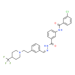 ChemSpider 2D Image | 3-Chloro-N-(3-{[(2Z)-2-(3-{2-[4-(trifluoromethyl)-1-piperidinyl]ethyl}benzylidene)hydrazino]carbonyl}phenyl)benzamide | C29H28ClF3N4O2