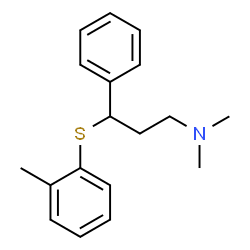 ChemSpider 2D Image | N,N-Dimethyl-3-[(2-methylphenyl)sulfanyl]-3-phenyl-1-propanamine | C18H23NS