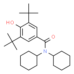 ChemSpider 2D Image | N,N-Dicyclohexyl-4-hydroxy-3,5-bis(2-methyl-2-propanyl)benzamide | C27H43NO2