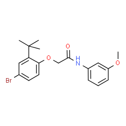 ChemSpider 2D Image | 2-(4-bromo-2-tert-butylphenoxy)-N-(3-methoxyphenyl)acetamide | C19H22BrNO3