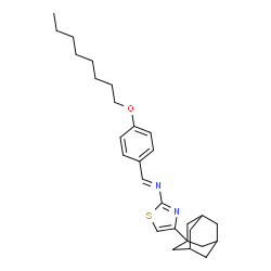 ChemSpider 2D Image | 4-(Adamantan-1-yl)-N-{(E)-[4-(octyloxy)phenyl]methylene}-1,3-thiazol-2-amine | C28H38N2OS