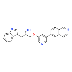 ChemSpider 2D Image | (2S)-1-(3H-Indol-3-yl)-3-{[5-(6-isoquinolinyl)-3-pyridinyl]oxy}-2-propanamine | C25H22N4O