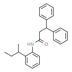 ChemSpider 2D Image | N-(2-sec-Butylphenyl)-3,3-diphenylpropanamide | C25H27NO