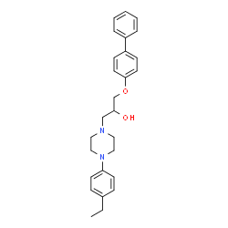 ChemSpider 2D Image | 1-(4-Biphenylyloxy)-3-[4-(4-ethylphenyl)-1-piperazinyl]-2-propanol | C27H32N2O2