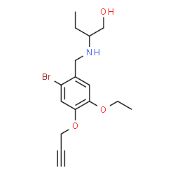 ChemSpider 2D Image | 2-{[2-Bromo-5-ethoxy-4-(2-propyn-1-yloxy)benzyl]amino}-1-butanol | C16H22BrNO3