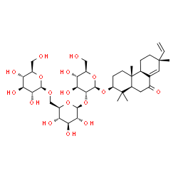 ChemSpider 2D Image | (3beta,13alpha)-7-Oxopimara-8(14),15-dien-3-yl beta-D-glucopyranosyl-(1->6)-beta-D-glucopyranosyl-(1->2)-beta-D-glucopyranoside | C38H60O17