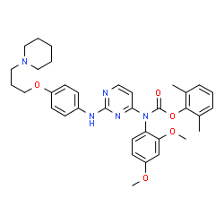 ChemSpider 2D Image | 2,6-Dimethylphenyl (2,4-dimethoxyphenyl)[2-({4-[3-(1-piperidinyl)propoxy]phenyl}amino)-4-pyrimidinyl]carbamate | C35H41N5O5