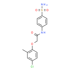 ChemSpider 2D Image | 2-(4-chloro-2-methylphenoxy)-N-(4-sulfamoylphenyl)acetamide | C15H15ClN2O4S