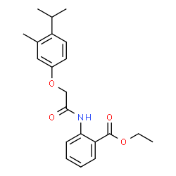 ChemSpider 2D Image | Ethyl 2-{[(4-isopropyl-3-methylphenoxy)acetyl]amino}benzoate | C21H25NO4