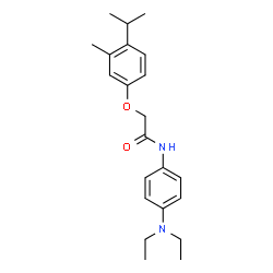 ChemSpider 2D Image | N-[4-(Diethylamino)phenyl]-2-(4-isopropyl-3-methylphenoxy)acetamide | C22H30N2O2