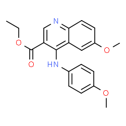 ChemSpider 2D Image | ethyl 6-methoxy-4-[(4-methoxyphenyl)amino]quinoline-3-carboxylate | C20H20N2O4