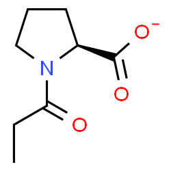 ChemSpider 2D Image | (2S)-1-Propionyl-2-pyrrolidinecarboxylate | C8H12NO3