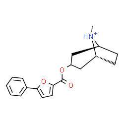 ChemSpider 2D Image | (1R,5S)-8-Methyl-3-[(5-phenyl-2-furoyl)oxy]-8-azoniabicyclo[3.2.1]octane | C19H22NO3