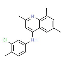 ChemSpider 2D Image | N-(3-Chloro-4-methylphenyl)-2,6,8-trimethylquinolin-4-amine | C19H19ClN2