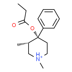 ChemSpider 2D Image | (3S,4R)-1,3-Dimethyl-4-phenyl-4-(propionyloxy)piperidinium | C16H24NO2