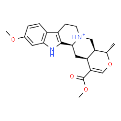 ChemSpider 2D Image | (19alpha,20alpha)-11-Methoxy-16-(methoxycarbonyl)-19-methyl-16,17-didehydro-18-oxayohimban-4-ium | C22H27N2O4