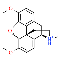 ChemSpider 2D Image | (5alpha,17S)-3,6-Dimethoxy-17-methyl-6,7,8,14-tetradehydro-4,5-epoxymorphinan-17-ium | C19H22NO3