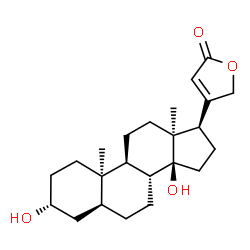 ChemSpider 2D Image | (3alpha,5alpha,10alpha,13alpha)-3,14-Dihydroxycard-20(22)-enolide | C23H34O4