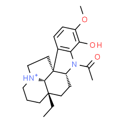 ChemSpider 2D Image | 1-[(5alpha,12beta,19alpha)-17-Hydroxy-16-methoxyaspidospermidin-9-ium-1-yl]ethanone | C22H31N2O3