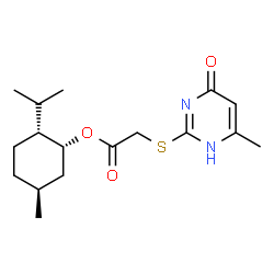 ChemSpider 2D Image | (1R,2R,5S)-2-Isopropyl-5-methylcyclohexyl [(6-methyl-4-oxo-1,4-dihydro-2-pyrimidinyl)sulfanyl]acetate | C17H26N2O3S