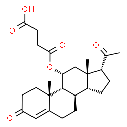 ChemSpider 2D Image | 4-{[(8alpha,9beta,11alpha,14beta,17alpha)-3,20-Dioxopregn-4-en-11-yl]oxy}-4-oxobutanoic acid | C25H34O6