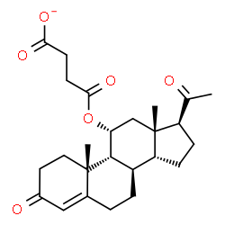 ChemSpider 2D Image | 4-{[(8alpha,9beta,11alpha,14beta)-3,20-Dioxopregn-4-en-11-yl]oxy}-4-oxobutanoate | C25H33O6