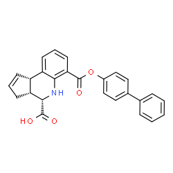 ChemSpider 2D Image | (3aR,4S,9bS)-6-[(4-Biphenylyloxy)carbonyl]-3a,4,5,9b-tetrahydro-3H-cyclopenta[c]quinoline-4-carboxylic acid | C26H21NO4