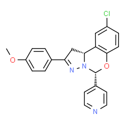 ChemSpider 2D Image | (5R,10bR)-9-Chloro-2-(4-methoxyphenyl)-5-(4-pyridinyl)-1,10b-dihydropyrazolo[1,5-c][1,3]benzoxazine | C22H18ClN3O2