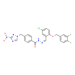 ChemSpider 2D Image | N'-[(Z)-{5-Chloro-2-[(3,4-difluorobenzyl)oxy]phenyl}methylene]-4-[(3-nitro-1H-1,2,4-triazol-1-yl)methyl]benzohydrazide | C24H17ClF2N6O4