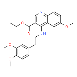 ChemSpider 2D Image | Ethyl 4-{[2-(3,4-dimethoxyphenyl)ethyl]amino}-6-methoxy-3-quinolinecarboxylate | C23H26N2O5