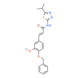 ChemSpider 2D Image | (2E)-3-[4-(Benzyloxy)-3-methoxyphenyl]-N-(5-isopropyl-1,3,4-thiadiazol-2-yl)acrylamide | C22H23N3O3S