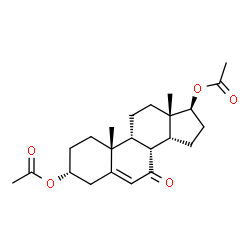 ChemSpider 2D Image | (3alpha,9beta,14beta,17beta)-7-Oxoandrost-5-ene-3,17-diyl diacetate | C23H32O5