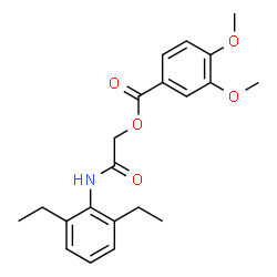 ChemSpider 2D Image | 2-[(2,6-Diethylphenyl)amino]-2-oxoethyl 3,4-dimethoxybenzoate | C21H25NO5