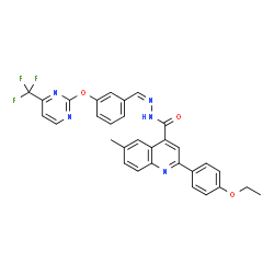 ChemSpider 2D Image | 2-(4-Ethoxyphenyl)-6-methyl-N'-[(Z)-(3-{[4-(trifluoromethyl)-2-pyrimidinyl]oxy}phenyl)methylene]-4-quinolinecarbohydrazide | C31H24F3N5O3