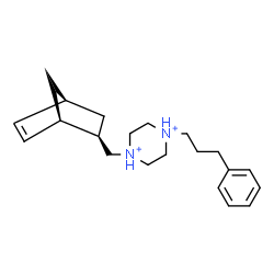 ChemSpider 2D Image | 1-[(1R,2R,4S)-Bicyclo[2.2.1]hept-5-en-2-ylmethyl]-4-(3-phenylpropyl)piperazinediium | C21H32N2
