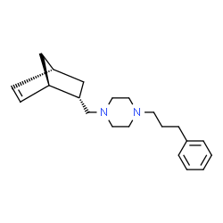 ChemSpider 2D Image | 1-[(1R,2S,4R)-Bicyclo[2.2.1]hept-5-en-2-ylmethyl]-4-(3-phenylpropyl)piperazine | C21H30N2