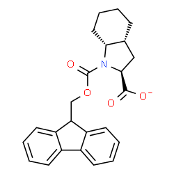 ChemSpider 2D Image | (2S,3aR,7aR)-1-[(9H-Fluoren-9-ylmethoxy)carbonyl]octahydro-1H-indole-2-carboxylate | C24H24NO4