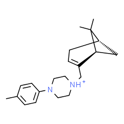 ChemSpider 2D Image | 1-{[(1R,5S)-6,6-Dimethylbicyclo[3.1.1]hept-2-en-2-yl]methyl}-4-(4-methylphenyl)piperazin-1-ium | C21H31N2