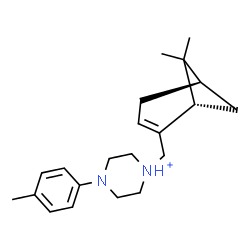 ChemSpider 2D Image | 1-{[(1S,5R)-6,6-Dimethylbicyclo[3.1.1]hept-2-en-2-yl]methyl}-4-(4-methylphenyl)piperazin-1-ium | C21H31N2