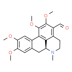 ChemSpider 2D Image | (6aS)-1,2,9,10-Tetramethoxy-6-methyl-5,6,6a,7-tetrahydro-4H-dibenzo[de,g]quinoline-3-carbaldehyde | C22H25NO5