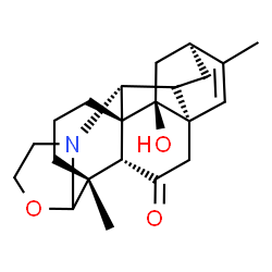 ChemSpider 2D Image | (1R,5R,11R,12S,14S,17R,20S,21S)-21-Hydroxy-5,15-dimethyl-7-oxa-10-azaheptacyclo[12.6.2.0~1,11~.0~5,20~.0~6,10~.0~12,17~.0~17,21~]docos-15-en-19-one | C22H29NO3
