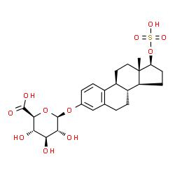 ChemSpider 2D Image | 17beta-Estradiol-3-(beta-D-glucuronide) 17-sulfate | C24H32O11S
