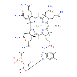 ChemSpider 2D Image | cobaltic;carbanide;[(2S,5S)-5-(5,6-dimethylbenzimidazol-1-yl)-4-hydroxy-2-(hydroxymethyl)tetrahydrofuran-3-yl] [1-methyl-2-[3-[(2R,3R,4Z,7S,9Z,12S,13S,14Z,17S,18S,19R)-2,13,18-tris(2-amino-2-oxo-ethyl)-7,12,17-tris(3-amino-3-oxo-propyl)-3,5,8,8,13,15,18,19-octamethyl-2,7,12,17-tetrahydro-1H-corrin-21-id-3-yl]propanoylamino]ethyl] phosphate | C63H91CoN13O14P