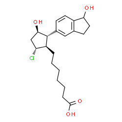 ChemSpider 2D Image | 7-[(1R,2S,3R,5R)-5-Chloro-3-hydroxy-2-(1-hydroxy-2,3-dihydro-1H-inden-5-yl)cyclopentyl]heptanoic acid | C21H29ClO4