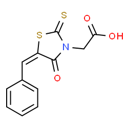 ChemSpider 2D Image | [(5E)-5-Benzylidene-4-oxo-2-thioxo-1,3-thiazolidin-3-yl]acetic acid | C12H9NO3S2